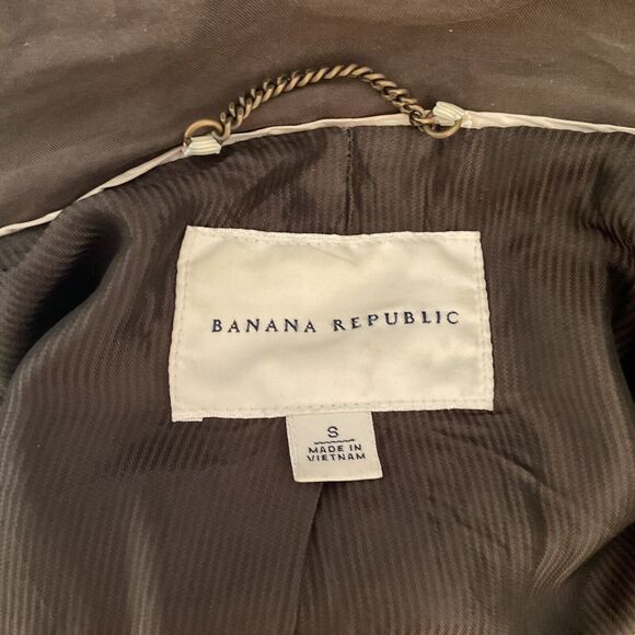 Banana Republic Women's Jacket Full Zip Front Ruffled Neck Bottom, Belt Loops, S - Picture 12 of 14